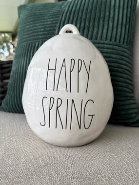 RAE DUNN | HAPPY SPRING Egg Ceramic Decor Easter Artisan Collection Magenta